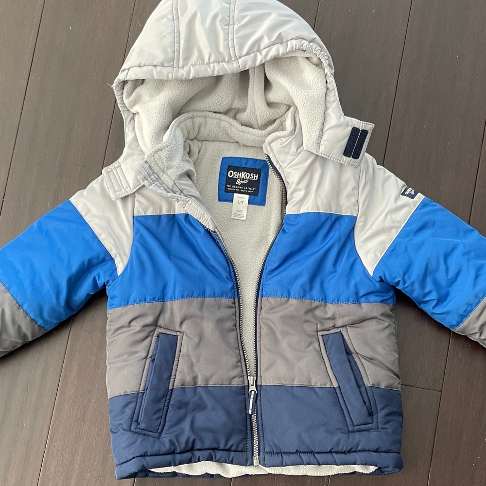 OshKosh B'gosh Blue and Gray Hooded Jacket